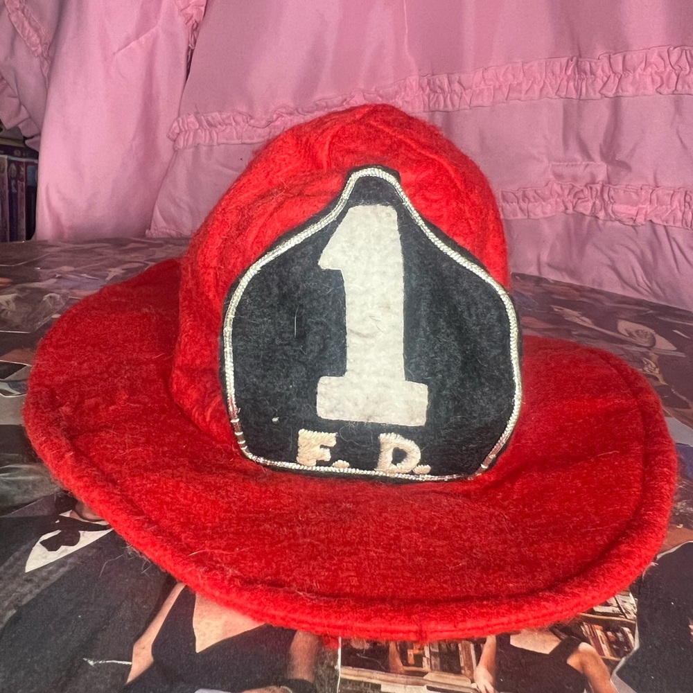 Kids Red Firefighter Hat